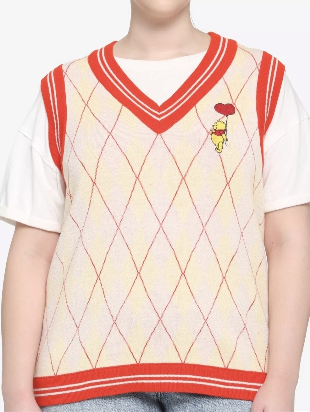 Her Universe Disney Winnie The Pooh Argyle Sweater Vest - Picture 2 of 9